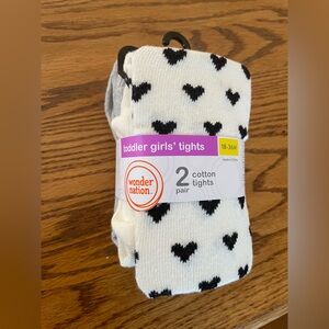 Wonder Nation Black and White Toddler Girls' Tights